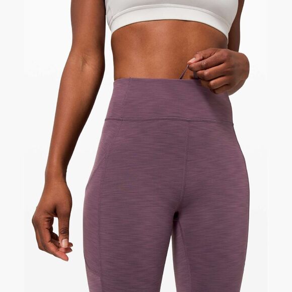 Lululemon Invigorate High-Rise Crop 23" Leggings Size 4 Black Currant Tight - Picture 5 of 12